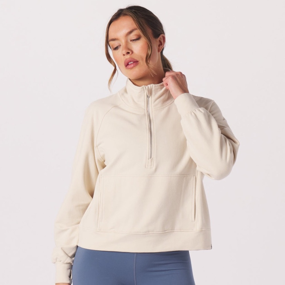Glyder Daily Scuba 1/4 Zip: Oatmilk Size Medium